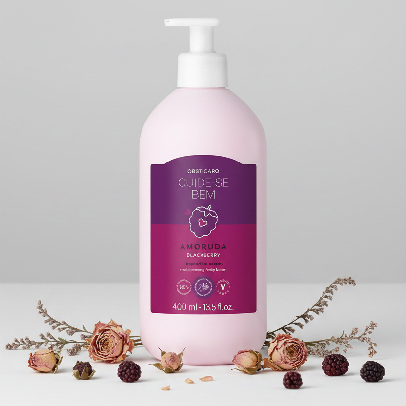 Loção Corporal Cuide-se Bem Amoruda 400ml frasco rosa com pump