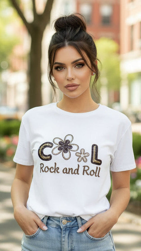 T-shirt Feminina Cool Rock and Roll