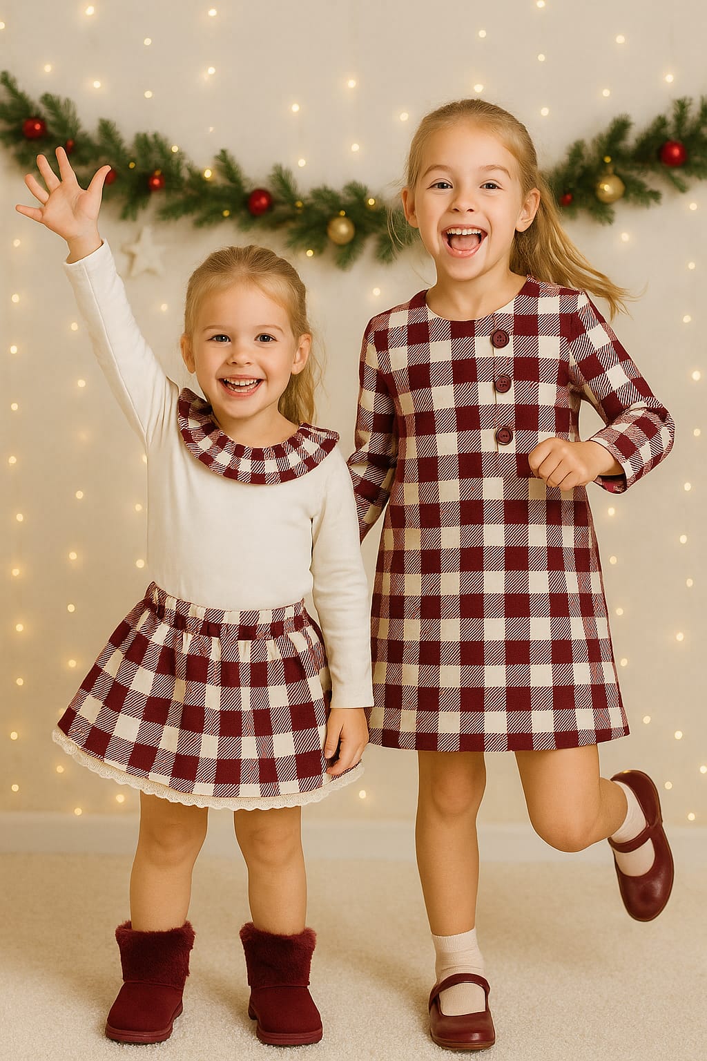 Que vestido maravilhoso para sessões de Natal, saídas simples...o look perfeito para as princesas.