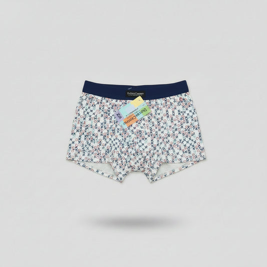 Boxer de rapaz branco com padrão X e O multicolor para crianças dos 2 aos 12 anos