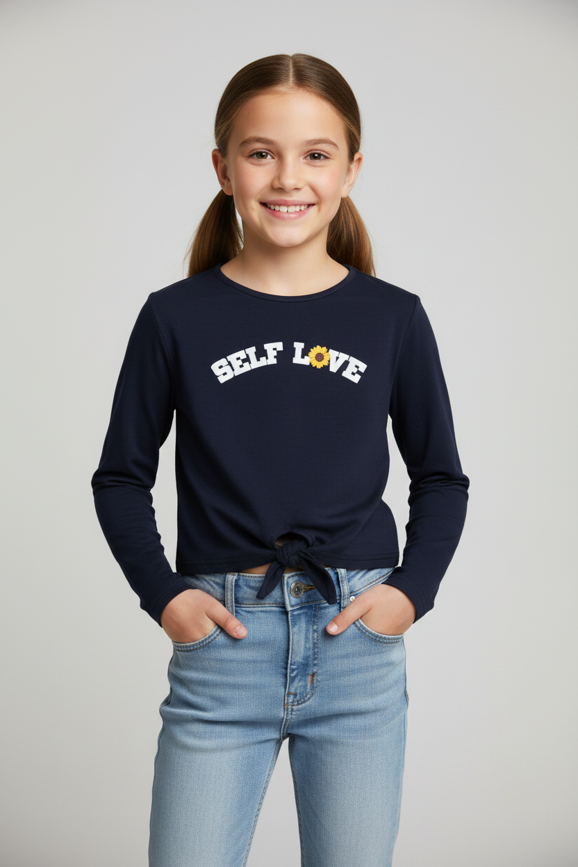 Camisola Marinho Nó Menina | Algodão | Salmar Kids