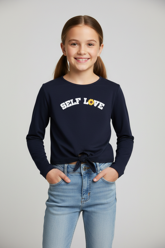 Camisola Marinho Nó Menina | Algodão | Salmar Kids