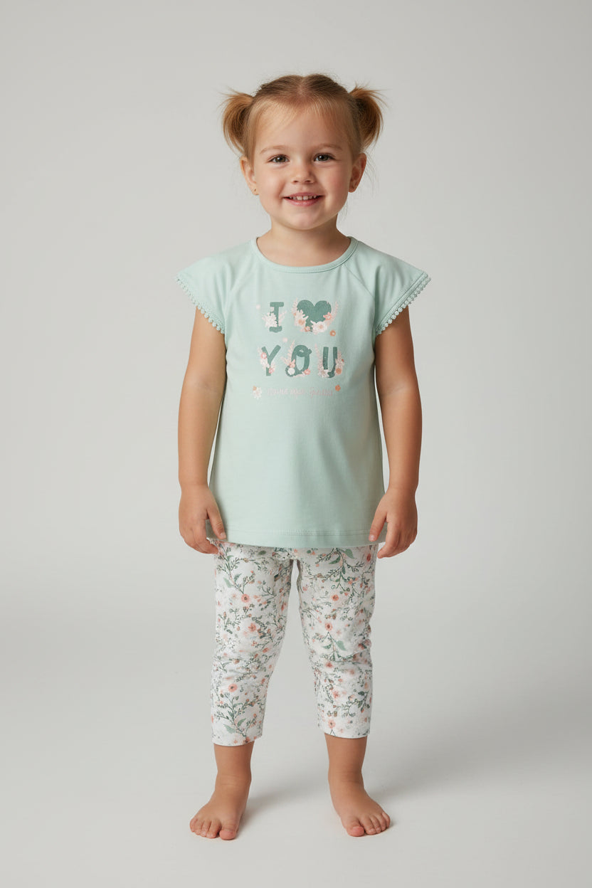 Conjunto bermuda floral