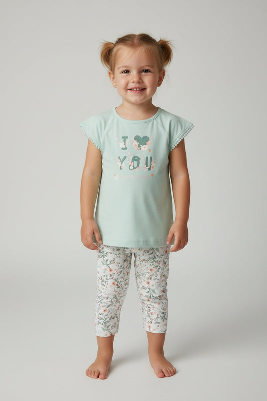 Conjunto bermuda floral