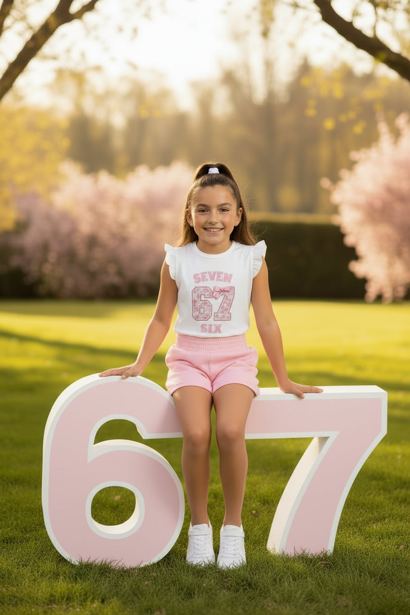 Conjunto Menina Pyellow Seven 67 Six