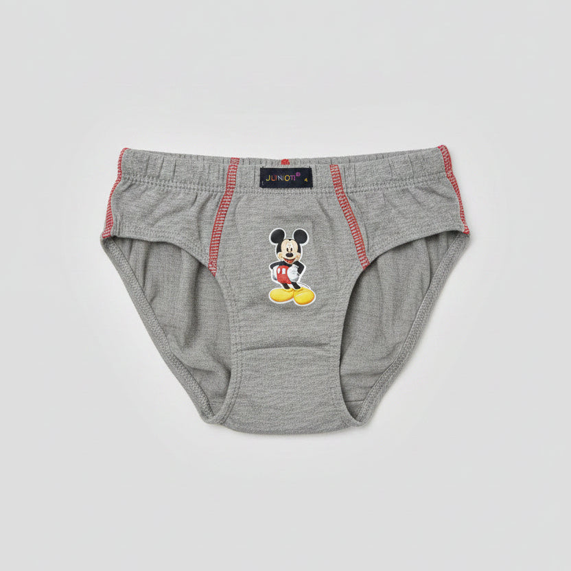 Cueca de rapaz cinzenta com estampado do Mickey Mouse para crianças dos 2 aos 12 anos