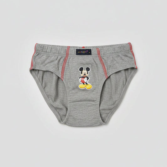 Cueca de rapaz cinzenta com estampado do Mickey Mouse para crianças dos 2 aos 12 anos