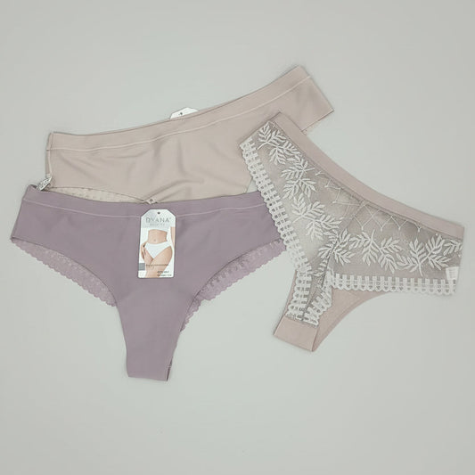 Tanga de senhora lisa lilás com acabamento em renda