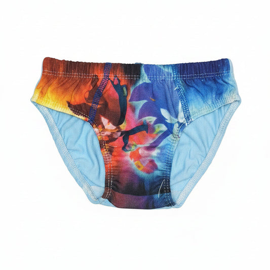 Cueca de rapaz multicolor com estampado de dragão para crianças dos 2 aos 12 anos