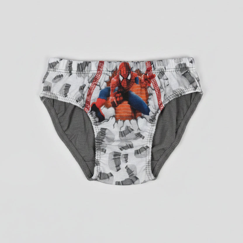 Cueca de rapaz cinzenta com estampado do Homem-Aranha para crianças dos 2 aos 12 anos
