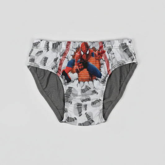 Cueca de rapaz cinzenta com estampado do Homem-Aranha para crianças dos 2 aos 12 anos