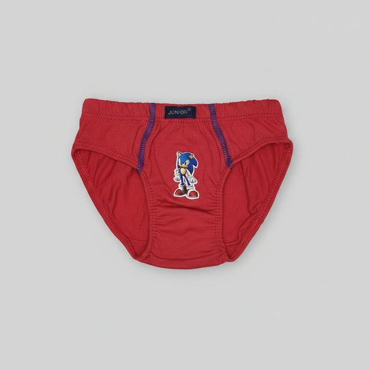Cueca de rapaz vermelha com estampado do Sonic para crianças dos 2 aos 12 anos