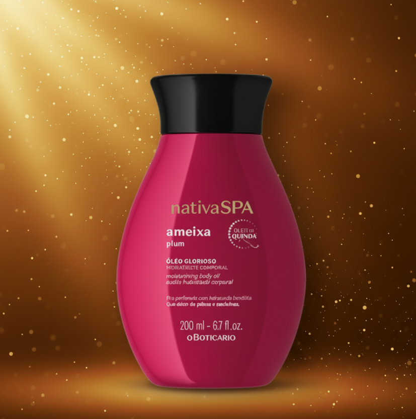 Benefícios:

🍇 Hidratação profunda — textura seca e sedosa que penetra rapidamente, sem deixar resíduo oleoso
🍇 Pele luminosa e macia — enriquecido com óleos de quinoa que nutrem e iluminam
🍇 Aroma envolvente de ameixa — fragrância sofisticada e duradoura que persiste na pele ao longo do dia
🍇 200ml — quantidade generosa para uso diário