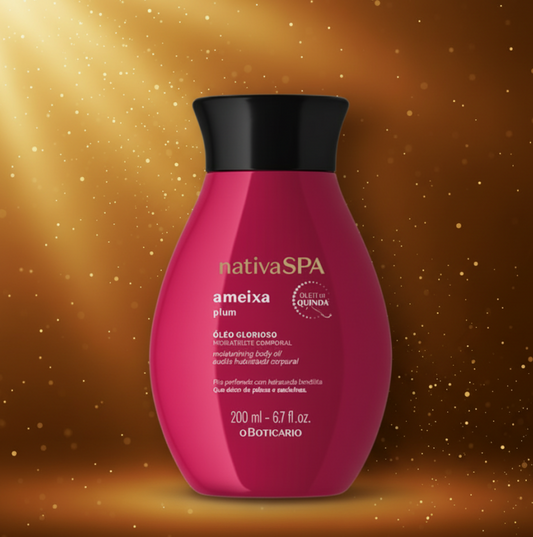 Benefícios:

🍇 Hidratação profunda — textura seca e sedosa que penetra rapidamente, sem deixar resíduo oleoso
🍇 Pele luminosa e macia — enriquecido com óleos de quinoa que nutrem e iluminam
🍇 Aroma envolvente de ameixa — fragrância sofisticada e duradoura que persiste na pele ao longo do dia
🍇 200ml — quantidade generosa para uso diário