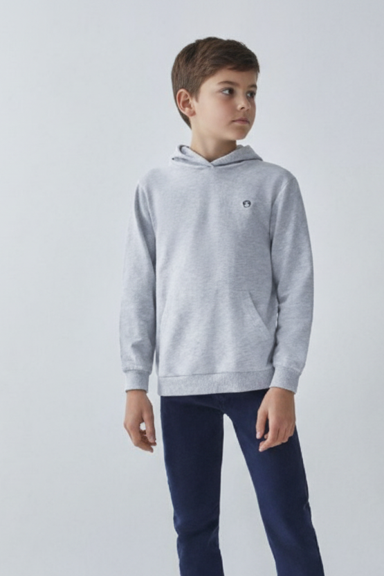 Sweatshirt cinzenta com capuz para menino